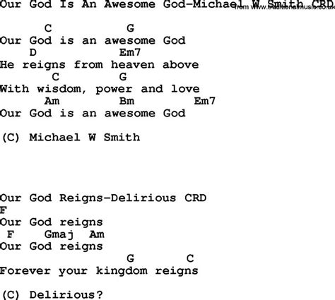 god is awesome | Download: Our God Is An Awesome God-Michael W Smith... | Song lyrics and chords ...