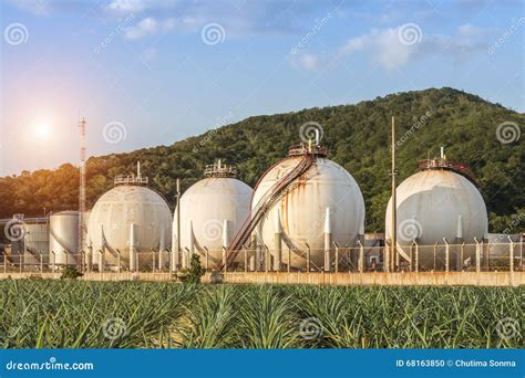 Natural Gas storage tanks stock photo. Image of fuel - 68163850