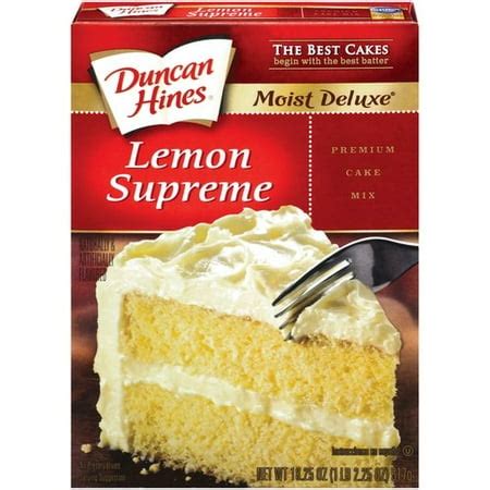 Duncan Hines Moist Deluxe Lemon Supreme Cake Mix, 18.25 oz - Walmart.com