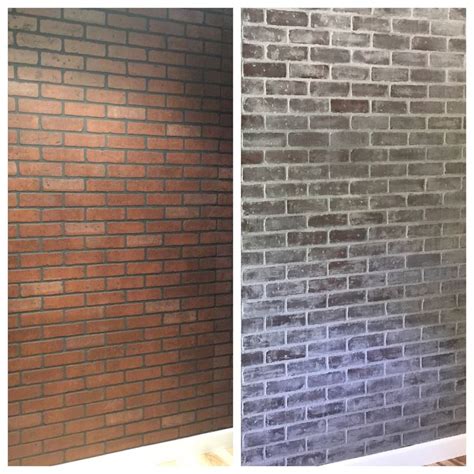 Faux Brick Wall Before & After Brick Panels + Chalk Paint + Water ...