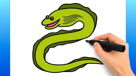 How To Draw A Moray Eel (Easy Drawing Tutorial) - YouTube