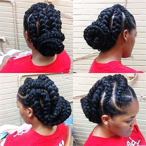 Goddess Braids Updo Hairstyles For Black Women