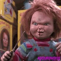 Creepy Chucky Knife Haha GIF | GIFDB.com