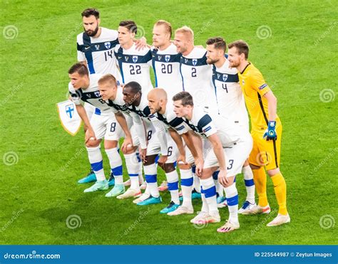 Team Photo of Finland National Football Team before EURO 2020 Match Finland Vs Belgium 0-2 ...