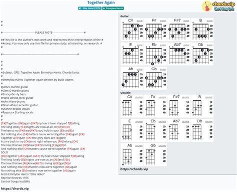 Chord: Together Again - tab, song lyric, sheet, guitar, ukulele | chords.vip