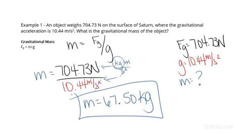 Calculating Gravitational Mass | Physics | Study.com