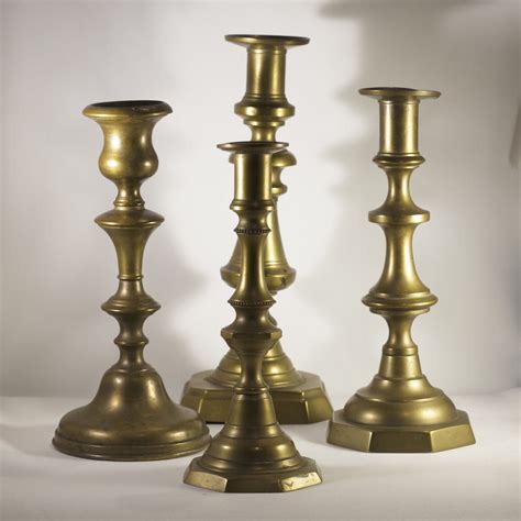 Four Antique English Victorian BRASS CANDLESTICKS Late 19th Century – The Townhouse Antiques ...