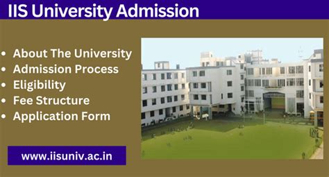 IIS University Admission 2024-25 | Jaipur | UG PG Courses