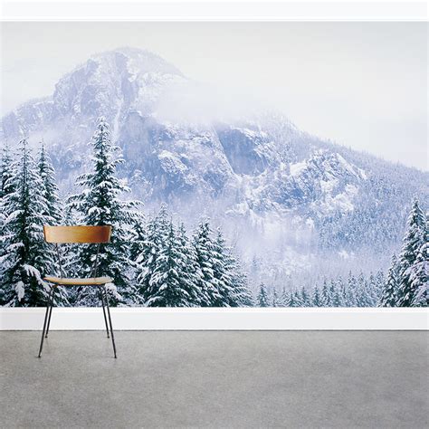 Snow Mountain Forest Wall Mural