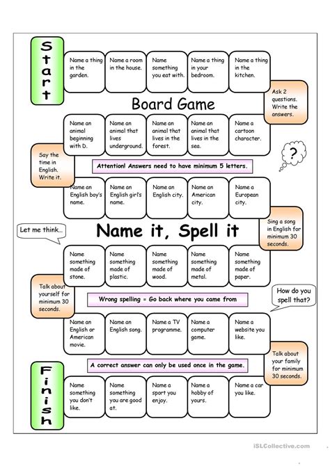 One-click print document | Board games, Speaking games, Esl worksheets for beginners