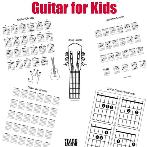 Printable Guitar Chord Chart for Kids