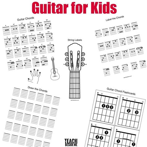 Printable Guitar Chord Chart for Kids | Guitar chords, Guitar chord ...