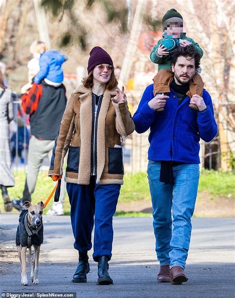 Pregnant Rose Leslie steps out with husband Kit Harington and their son... days after revealing ...