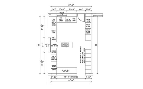 Restaurant Kitchen Layout CAD Drawing - Cadbull Layout Architecture ...