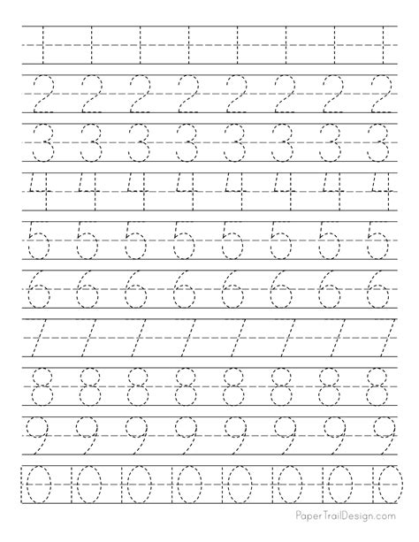 Tracing Writing Numbers 1 To 10 Worksheets