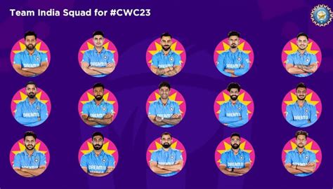 ICC World Cup 2023: BCCI names 15-player India squad