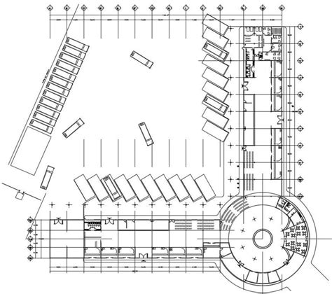 Bus station top view plan details file - Cadbull