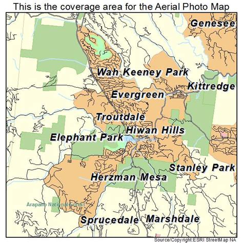 Aerial Photography Map of Evergreen, CO Colorado