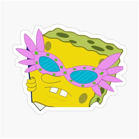 "spongebob with pink glasses" Sticker for Sale by dudilyra | Spongebob, Stickers, Vinyl decal ...