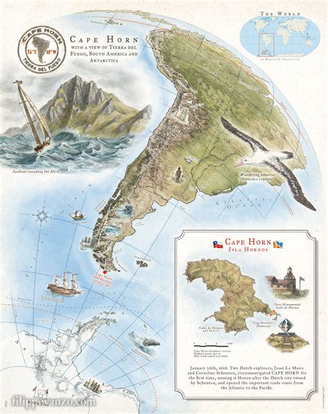 How I create: Cape Horn map - Filippo Vanzo | Illustrator & Cartographer