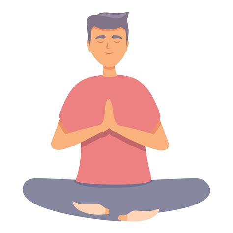 Student meditation icon cartoon vector. Yoga meditate 14318155 Vector Art at Vecteezy