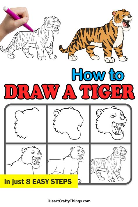 How To Draw A Tiger Easy Step By Step - It's very easy art tutorial how to draw animals for ...