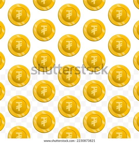 Pattern Mongolian Tugrik Coins On Transparent Stock Vector (Royalty ...