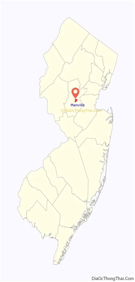 Map of Manville borough, New Jersey