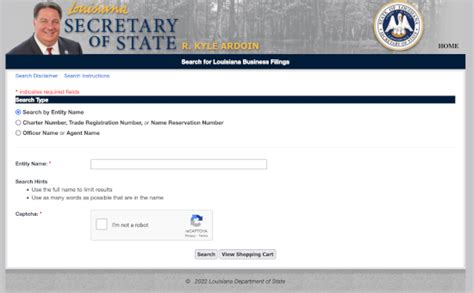 Louisiana Secretary of State | Business Entity Search - Secretary of State