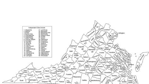 Virginia County Map with County Names Free Download