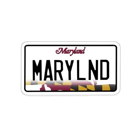 Maryland License Plate Vinyl Decal Maryland Sticker Laptop - Etsy