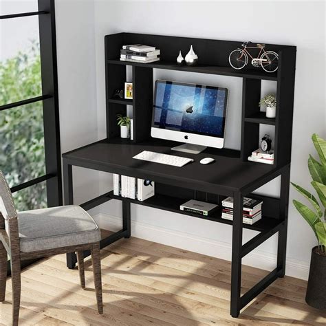 Tribesigns Computer Desk with Hutch, Modern Writing Desk with Storage ...