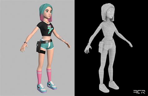 Stylized Girl Low Poly Character Game Ready Low-poly 3D Model ...