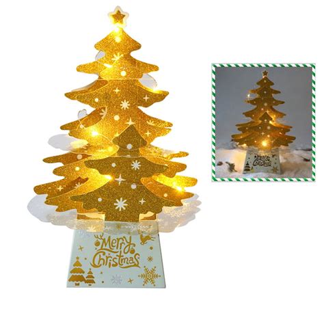 HLONK Christmas Decorations Mini Desktop Christmas Tree Ornaments Shiny ...