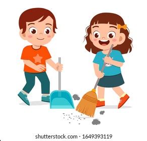 Kids Cleaning Up Room Clipart