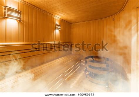 Interior Finnish Sauna Classic Wooden Sauna Stock Photo 690959176 ...