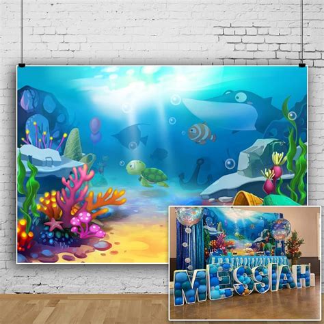 Buy LFEEY 7x5ft Under The Sea Backdrop for Photography Baby Shower Wonderland Underwater ...