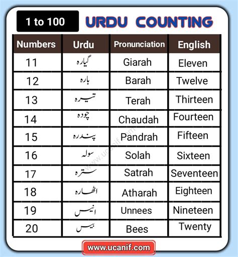 Urdu Counting 1 to 100 in 2023 | Grammar and vocabulary, Learn english, Speaking activities