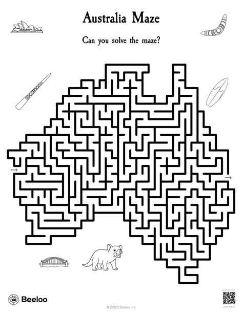 Australia Maze • Beeloo Printable Crafts and Activities for Kids