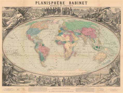 Planisphère Babinet Physique et Politique.: Geographicus Rare Antique Maps