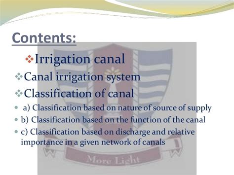 types of canal