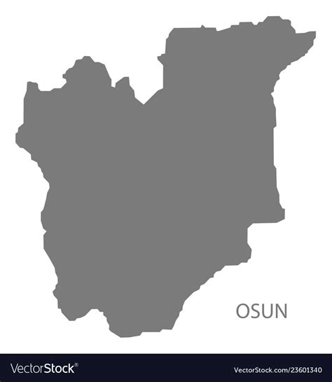 Osun nigeria map grey Royalty Free Vector Image