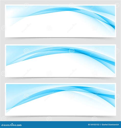 Soft Blue Wave Border Template Header Set Stock Vector - Image: 54103152