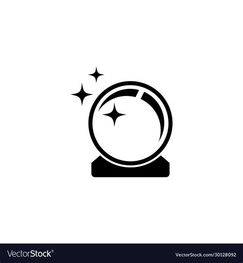 Magic shiny crystal ball prediction orb flat icon Vector Image