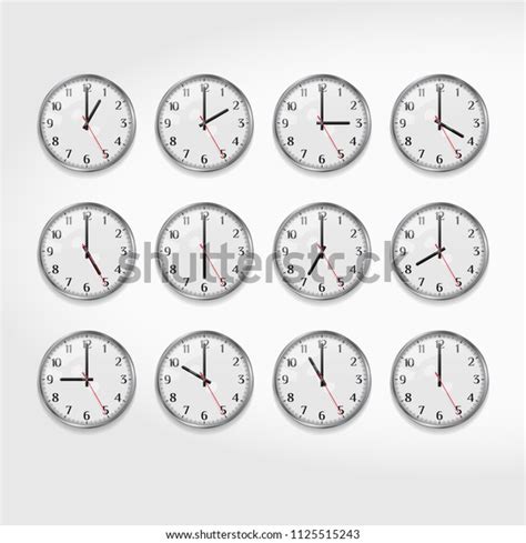 Office Wall Clocks Showing Times Day Stock Vector (Royalty Free) 1125515243 | Shutterstock