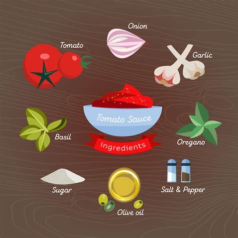 Premium Vector | Tomato Sauce Ingredients.