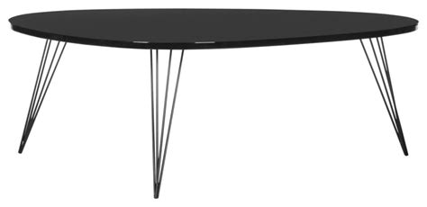 Mid Century Coffee Table, Hairpin Legs and Lacquered Top With Rounded ...