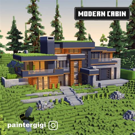 Paintergigi-Minecraft Builder on Instagram: "Modern cabin, I think it’s assumed that when you ...