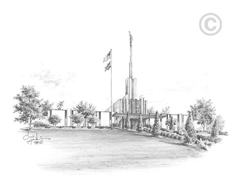 Atlanta Georgia Temple - Sketch in LDS Temple Prints on LDSBookstore.com