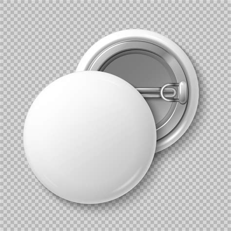 White blank badging round button badge isolated vector template By ...